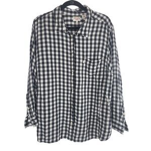 Levi's Boyfriend Fit Button Front Shirt 3X Womens Plus Size Long Sleeve Black